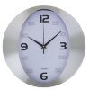 Часы настенные круглые Овальный циферблат, d=30 см, рама хром, циферблат б фото 1