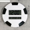 Часы настенные электронные Футбольный мяч с календарём и термометром, 26х2 фото 1