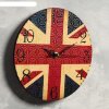 Часы настенные Британский флаг, d=23.5, плавный ход фото 2
