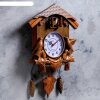 Часы настенные, серия: Маятник, с кукушками, коричневые, 30х34 см фото 2