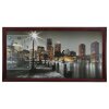 Часы-картина настенные, серия: Город, Ночной Бостон, 50х100  см, микс фото 1
