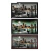 Часы-картина настенные, серия: Город, Ночной Бостон, 50х100  см, микс фото 2