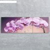 Часы настенные модульные «Нежные орхидеи», 35 x 110 см фото 1