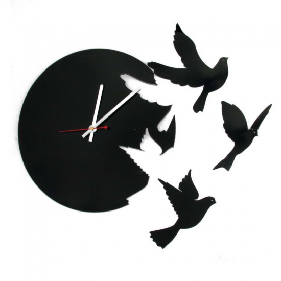 Часы настенные Летящие птицы черные cl191кр 37х40см фото 1