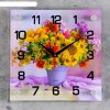 Часы настенные, серия: Цветы, Полевой букет, 25х25  см, микс фото 1