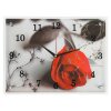 Часы настенные, серия: Цветы, Красная роза на сером, 30х40  см, микс фото 1