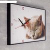Часы-картина настенные прямоугольные Серая кошка, 37х60 см фото 2