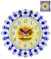 Часы настенные круглые Home art «СИНИЙ БАРОККО» 33 см фото 1