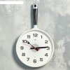 Часы настенные Сковорода 25х43 см, корпус серый с белым, ручка черная , пл фото 2
