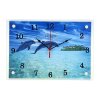 Часы настенные прямоугольные Дельфины, 25х35 см фото 1