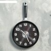 Часы настенные Сковорода  25х43см, корпус черный, плавный ход фото 1