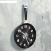 Часы настенные Сковорода  25х43см, корпус черный, плавный ход фото 2