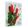 Часы настенные, серия: Цветы, Тюльпаны на белом фоне, 25х25 см фото 2
