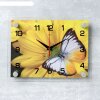 Часы настенные, серия: Цветы, Бабочка на цветке, 20х26 см микс фото 1