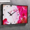 Часы-картина настенные прямоугольные Розовая мистерия, 37х60 см фото 4