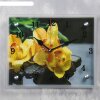 Часы настенные, серия: Цветы, Желтые орхидеи на камнях, 20х25  см, микс фото 1