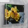 Часы настенные, серия: Цветы, Желтые орхидеи на камнях, 20х25  см, микс фото 2