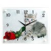 Часы настенные, серия: Животный мир, Котенок и роза, 30х40 см фото 1