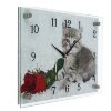 Часы настенные, серия: Животный мир, Котенок и роза, 30х40 см фото 3