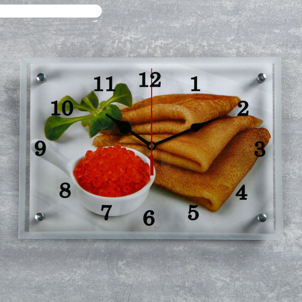 Часы настенные, серия: Кухня, Блины с красной икрой25х35 см, микс фото 1