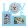 Часы настенные с фоторамкой Love, голуб, 2 фото(10х15), 32х30,5х3 см фото 1