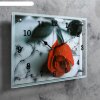 Часы настенные, серия: Цветы, Красная роза на сером, 25х35  см, микс фото 2