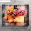 Часы настенные, серия: Цветы, Плюшевый мишка, 40х50  см, микс фото 1