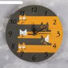 Часы настенные Коты, d=23.5. плавный ход, стрелки микс фото 1