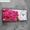 Часы-картина настенные, серия: Цветы, Ветка розовых орхидей, 50х20 см фото 2