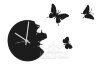Настенные часы порхающие бабочки черные 28х28см фото 2