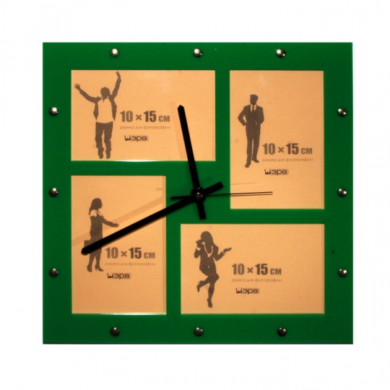 Часы Добрая память- с фоторамками 10х15см (4шт) fr0201 32х32 фото 1
