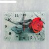 Часы настенные прямоугольные Красная роза, 25х35 см фото 1