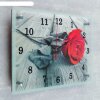Часы настенные прямоугольные Красная роза, 25х35 см фото 4