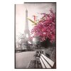 Часы-картина настенные прямоугольные Цветущее дерево в Париже, 37х60 см фото 1