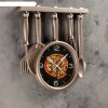 Часы настенные, серия: Кухня, Кухонная утварь, бронзовые, 32х34 см, плавны фото 2