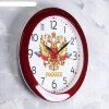 Часы настенные круглые Герб, бордовый обод, 29х29 см фото 2