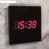 Часы настенные электронные с термометром и будильником, красные цифры 32х3 фото 2