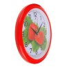 Часы настенные круглые Клубника, 30х30 см красный обод  Рубин фото 3