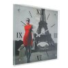 Часы настенные, серия: Люди, Девушка в красном платье в Париже, 50х50 см фото 2