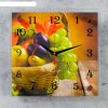 Часы настенные квадратные Корзина с фруктами, 25х25 см фото 1