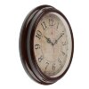 Часы настенные круглые Классика ретро, 35 см, обод коричневый фото 2