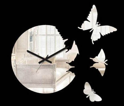 Часы порхающие бабочки - зеркальные фото 1