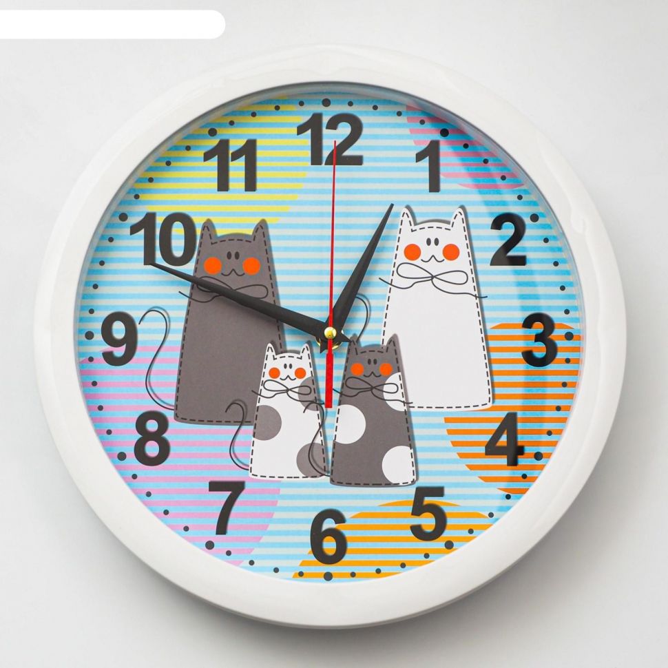 Часы настенные, серия: Детские. Кошки, d=28 см фото 1