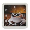 Часы настенные квадратные Чашка кофе, 30х30 см (рубин) фото 1