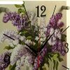 Часы настенные, серия: Цветы, Сирень в вазе, на подносе, 35х35 см фото 3