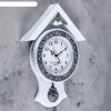 Часы настенные, серия: Маятник, Белый домик, 29х40 см, дискретный ход фото 2