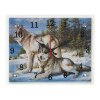 Часы настенные, серия: Животный мир, Волки в Зимнем Лесу, 20х25  см, микс фото 2