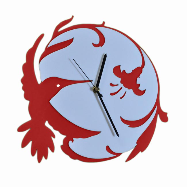 Часы настенные "Калибри" из акрила красные фото 1