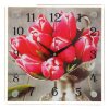 Часы настенные, серия: Цветы, Тюльпаны, 25х25  см, микс фото 1