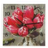 Часы настенные, серия: Цветы, Тюльпаны, 25х25  см, микс фото 2